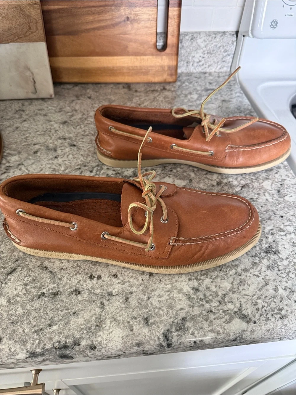 Sperry Chestnut Brown Leather 2-Eye Boat Shoes